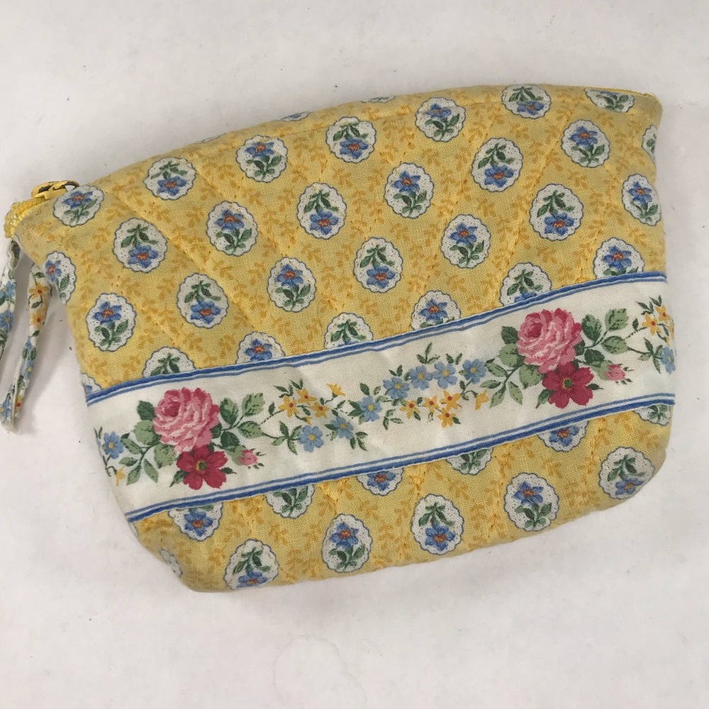 Vintage Vera Bradley Elizabeth Quilted Lined Bag Makeup Bag Zipper Pouch